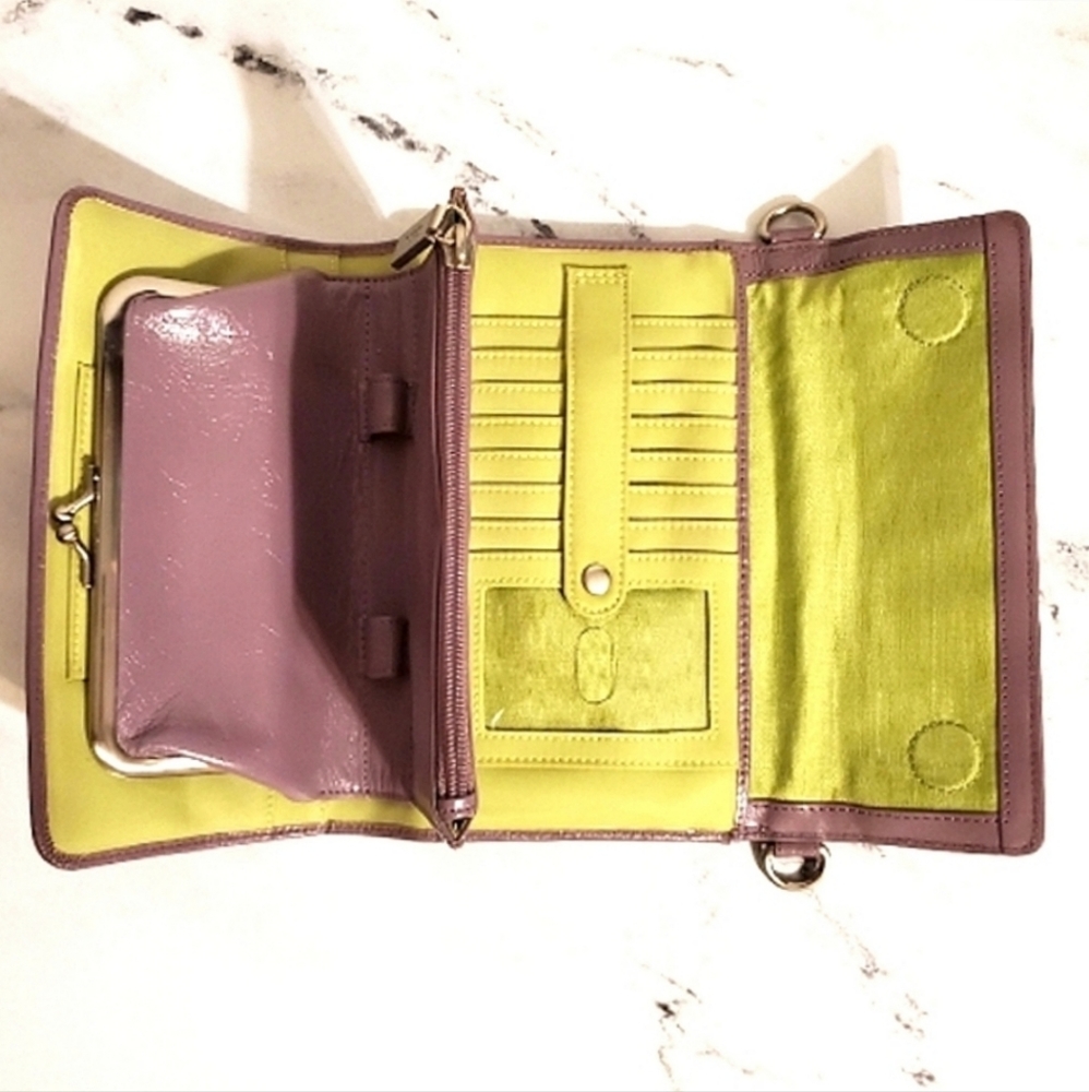 HOBO Int'l 3-In-1 Leather Shoulder Bag, Clutch & Wallet with Kisslock Pouch